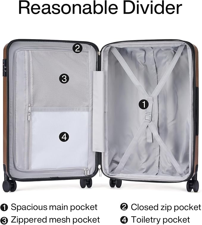 Hanke Expandable Hard Shell Luggage Sets 2 piece Carry on Luggage - Image 7