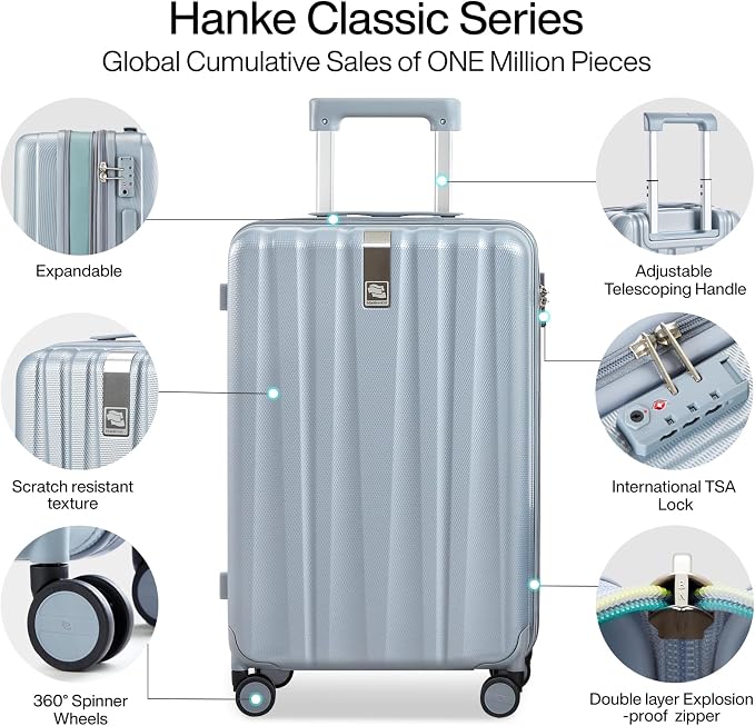 Hanke 24 Inch Expandable Checked Luggage Lightweight PC Hard Shell Luggage - Image 5