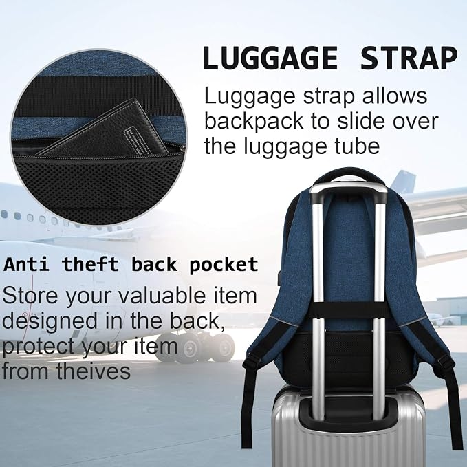 Laptop Backpack, Business Travel Anti Theft Slim Durable Laptops Backpack - Image 6
