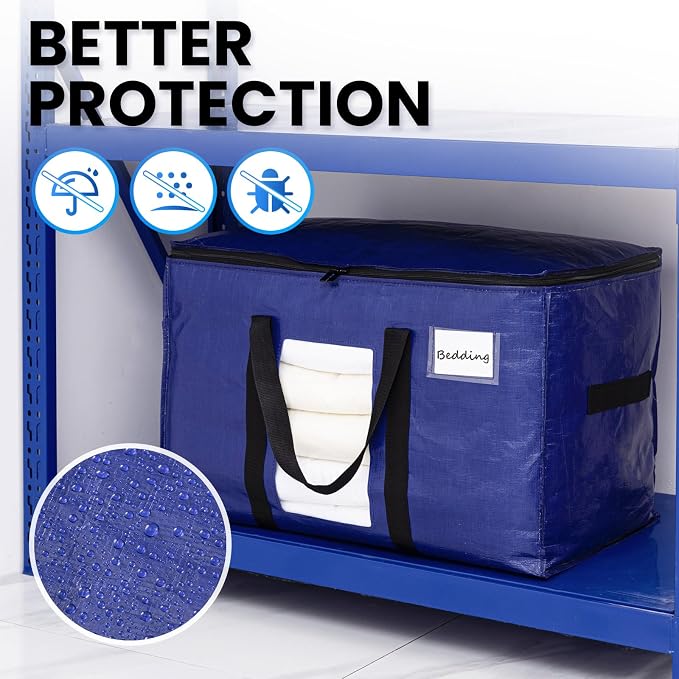 TAILI 8 Pack Dark Blue Extra Large Moving Bags, Heavy Duty Totes - Image 8