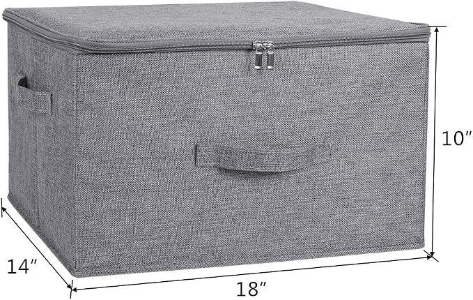 ANMINY 3PCS Storage Bins with Zipper Lids 36 Qt Lidded Fabric Storage Boxes - Image 3
