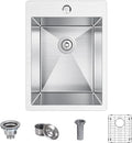 15x20 inch Drop in Bar Sink, 15 inch Small Kitchen Sink 18 Gauge Single Bowl by Winnpex
