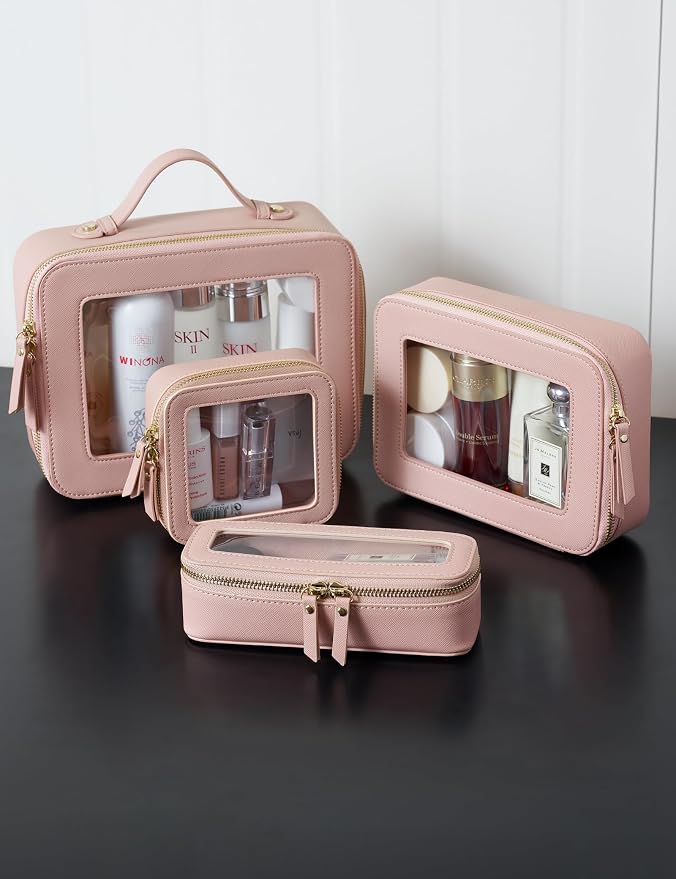 Popvibe Clear Makeup Bag Travel Cosmetic Case Transparent Toiletry Bag - Image 7
