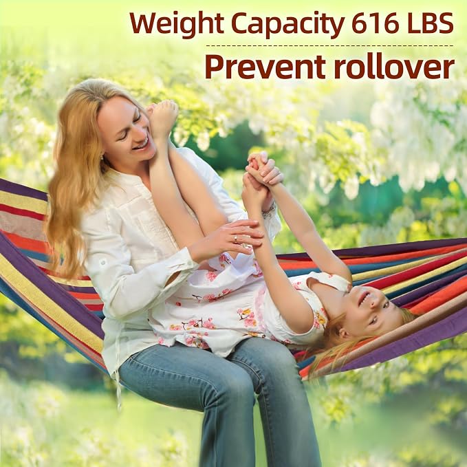 Camping Hammocks for Backyard Hanging Sturdy Garden Comfortable Fabric Hammock - Image 6