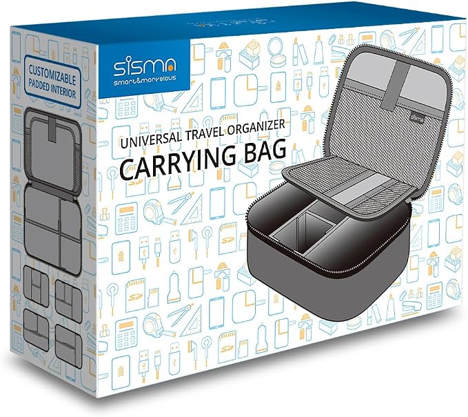 sisma Travel Electronics Organizer Tech Accessories Case Small Carrying Bag - Image 7