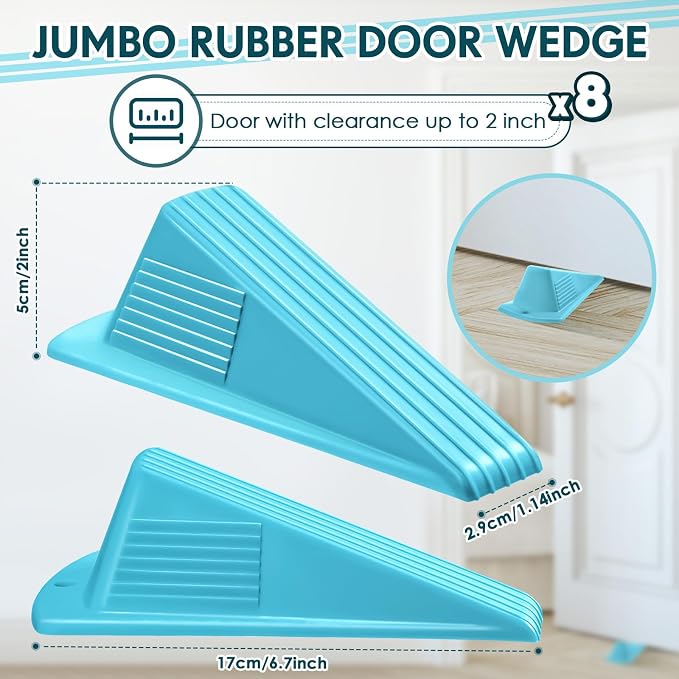 Frienda 8 Pcs Jumbo Door Stoppers Heavy Duty Door Stopper Tall up to 2inch Tall - Image 2