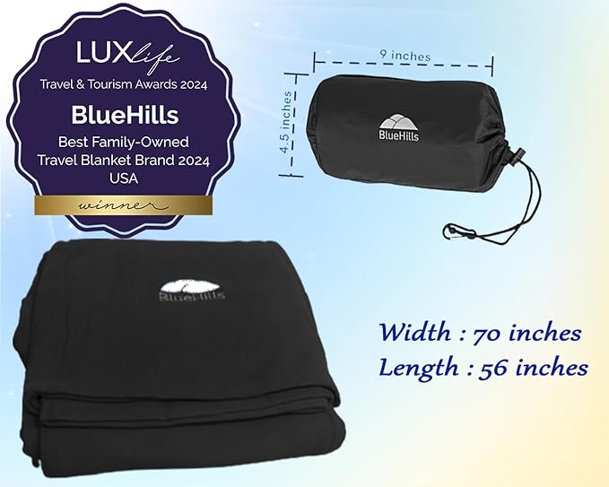 BlueHills Ultra Compact Travel Blanket Pillow in Portable Bag Case - Image 3