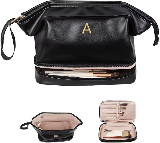 Birthday Gift Ideas, Gifts for Women, Initial Large Makeup Bag for Her by Vogewood