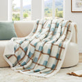 PU MEI Super Soft Faux Rabbit Fur Sherpa Fleece Throw Blanket, Reversible by HOME