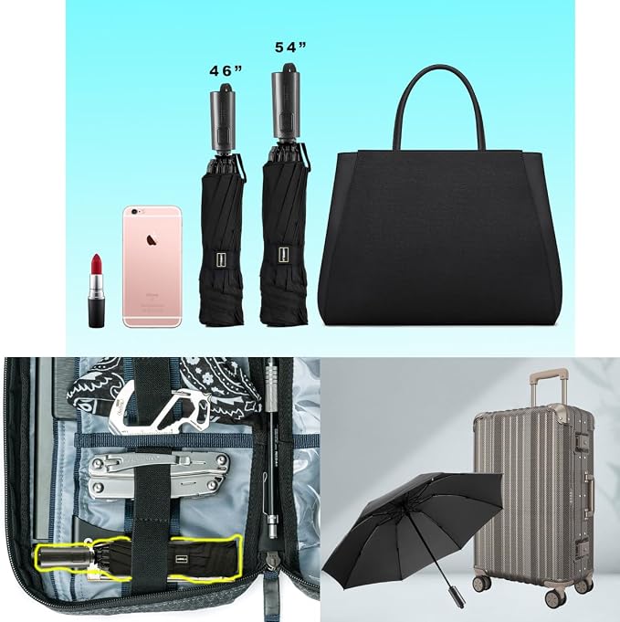 LANBRELLA Compact Reverse Folding Umbrella Auto Windproof Travel Umbrella - Image 2
