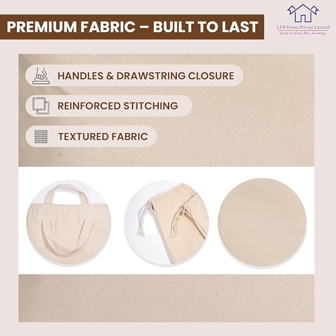LFH Home Cotton Canvas Large Laundry Bag - Image 7