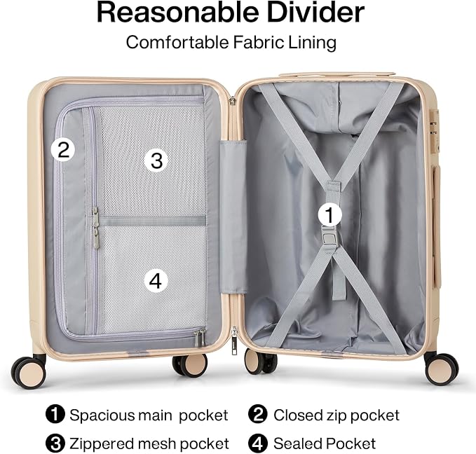 Hanke Hard Shell Luggage Sets 2 piece Large Suitcase Tsa Luggage Hard Shell - Image 5