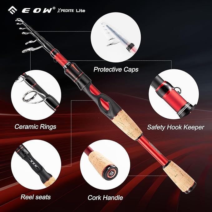 EOW XPEDITE LITE Portable Telescopic Fishing Rods & Combo, Spinning & Casting - Image 3