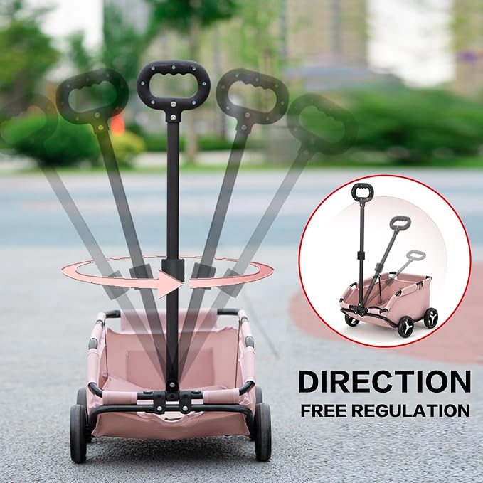Dog Stroller 4 Wheels Folding Dog Cart Pet Stroller - Image 7