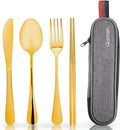 Travel Utensils with Case, Quatish Portable Silverware Set by Quatish