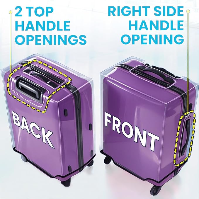 Clear Luggage Cover for 30 inch Suitcase Tsa Approved Thicken PVC Plastic - Image 6
