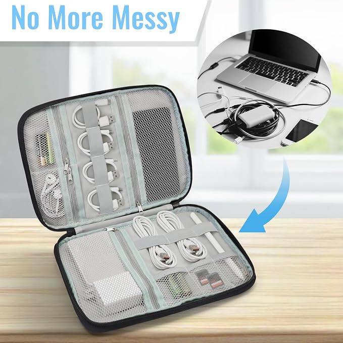 Custom Electronics Organizer Travel Case Customize Personalized Text Image - Image 3