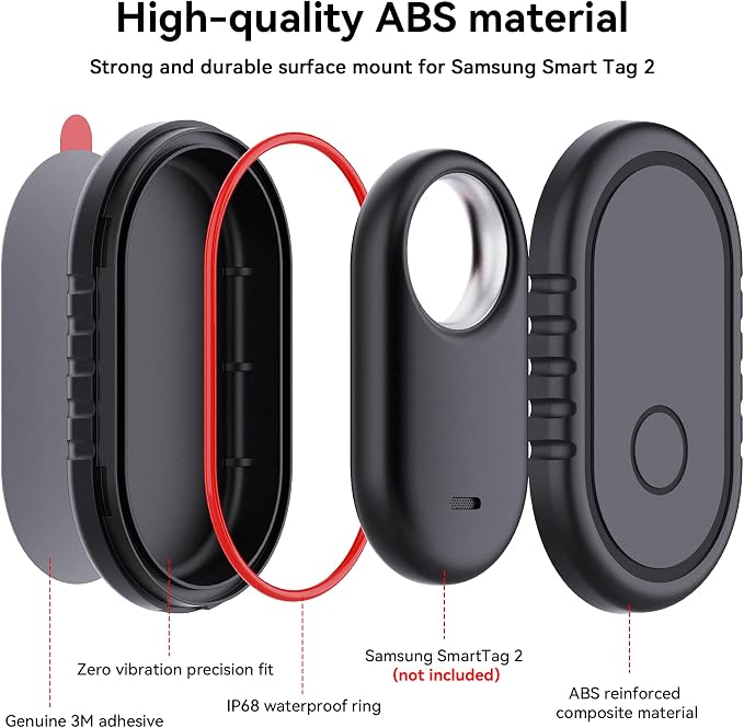 2 Pack for Samsung Smart Tag 2 Adhesive Mount, ABS Waterproof Case - Image 4