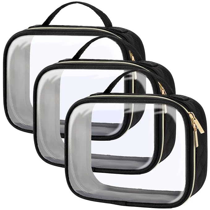 PACKISM TSA Approved Toiletry Bag, 3 Pack Clear Makeup Bags by Packism