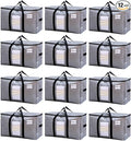 TAILI Extra Large Moving Bags, 12 Pack Silver Heavy Duty Totes by TAILI