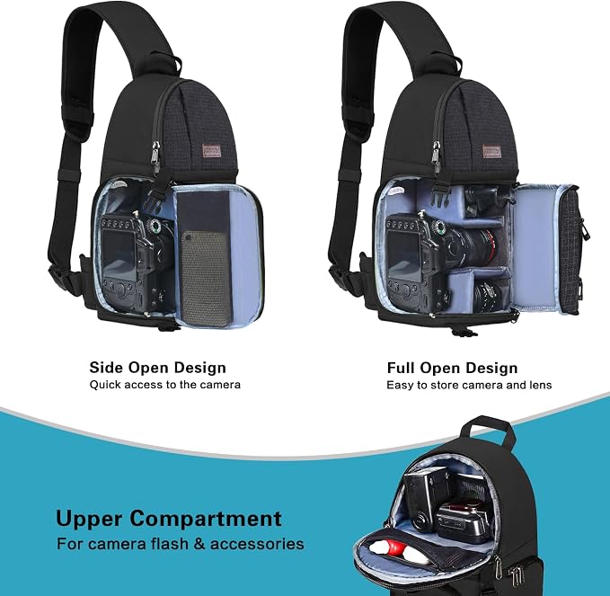 MOSISO Camera Sling Bag, DSLR/SLR/Mirrorless Camera Backpack Case Shockproof - Image 2