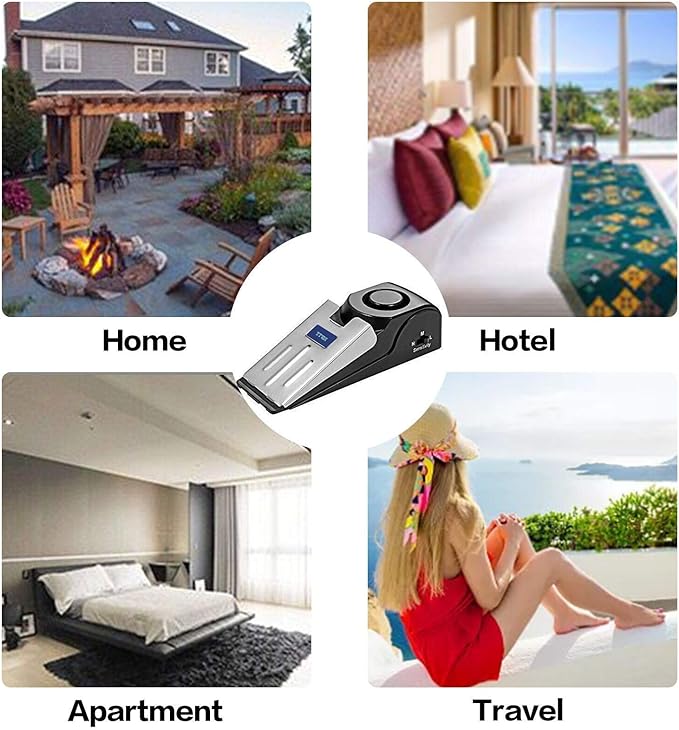 ZZRUI Door Stop Alarm with 120dB Siren, 4 Pack Portable Security Door Stopper - Image 6