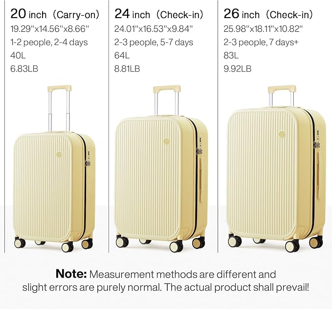 mixi 20 Inch Carry On Luggage PC Hardside Suitcases - Image 6