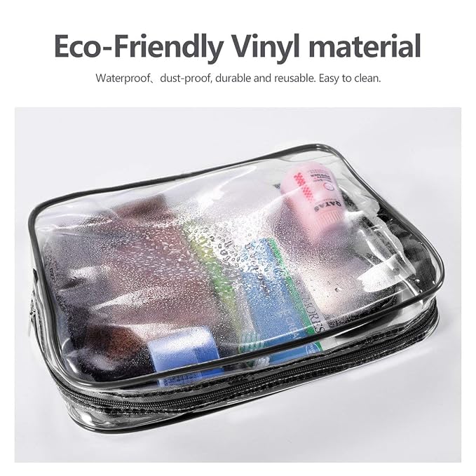 4Pcs Crystal Clear PVC Travel Toiletry Bag Kit - Image 3