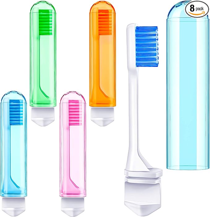 Patelai 8 Pieces Travel Toothbrush Set, Soft Bristle Mini Foldable Tooth Brush by Patelai