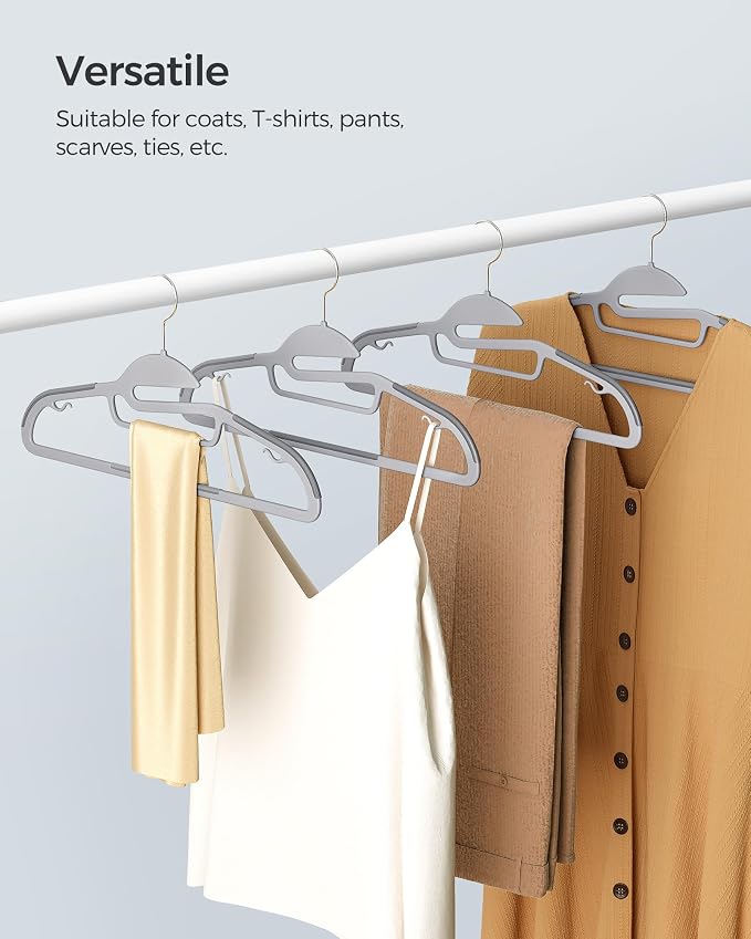 SONGMICS 50 Pack Coat Hangers, Heavy-Duty Plastic Suit Hangers, S-Shaped Opening - Image 7