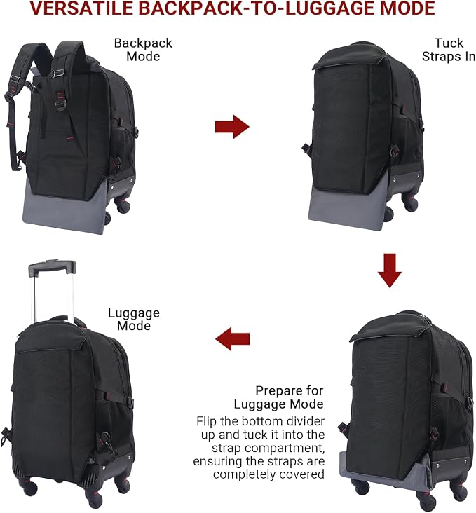 StarCloud 18-inch + 24-inch Checked Backpack Combo Set Large Rolling Backpack - Image 5