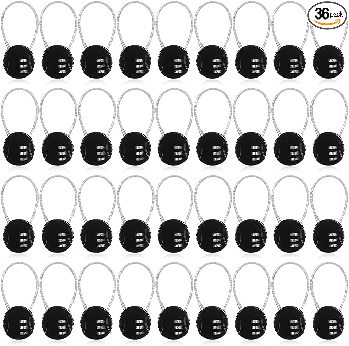 Therwen 36 Pcs Combination Lock 3 Digit Gym Waterproof Padlock Resettable Bag by Therwen