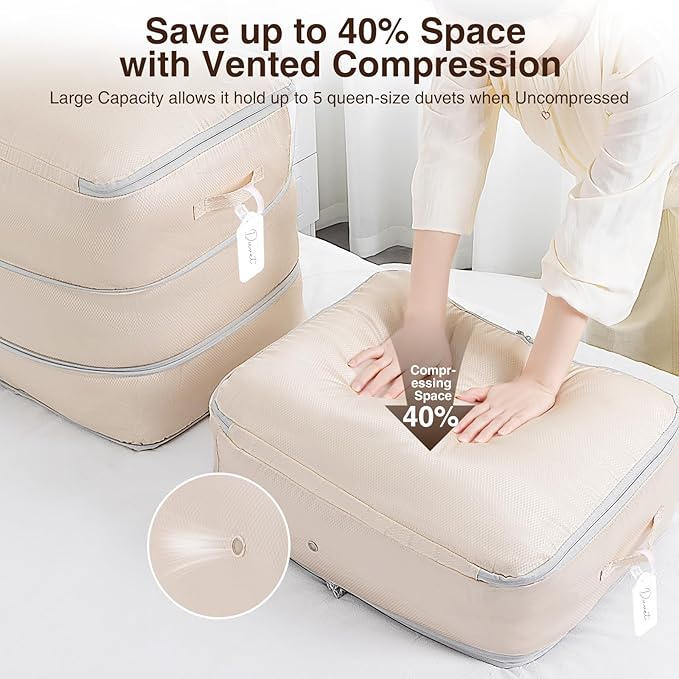 2 Pack Compression Storage Bags - 110L Large Capacity Comforter Storage Bag - Image 3