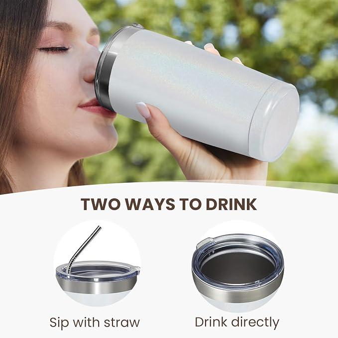 MEWAY 20oz Tumbler 12 Pack Double Wall Vacuum Insulated Travel Glitter Mug Bulk - Image 3
