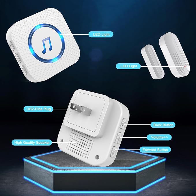 SanJie Door Sensor Chime for Door Opens, Business/Home/Office/Store, 500 FT - Image 8