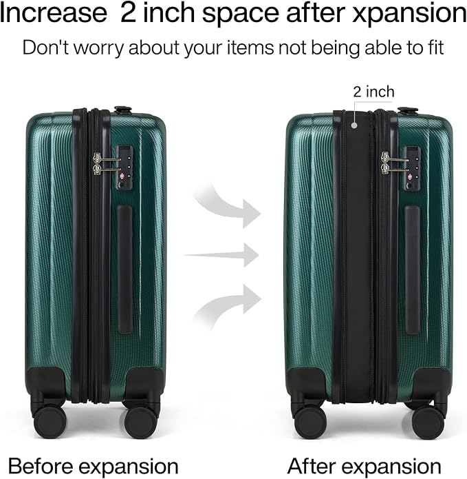 Hanke 29 Inch Expandable Checked Luggage Lightweight PC Hard Shell Luggage - Image 3
