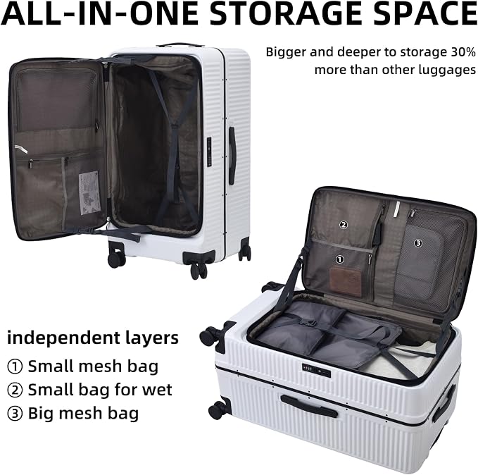 2 pieces 20/29 Aluminum Frame Carry On and Checked Luggage Set - Image 5