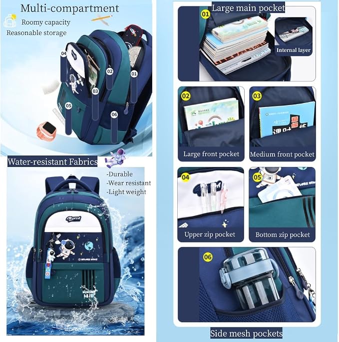 Astronaut-space Kids Backpack for Girls-Boys Elementary Middle School Backpack - Image 4