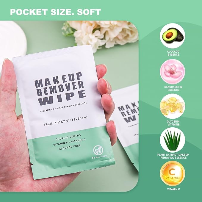 100 pcs Disposable Skin Cleansing Wipes, Individual Wrapped, Convenient - Image 3