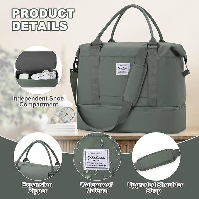 Travel Duffel Bag, Sports Tote Gym Bag, Shoulder Weekender Overnight Bag - Image 6