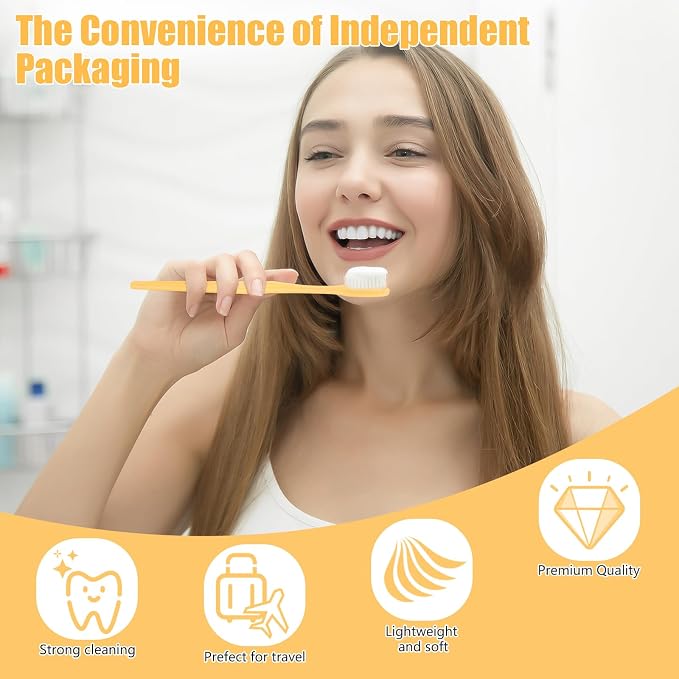 NICEMOVIC 100 Pack Disposable Toothbrushes Bulk - Image 5