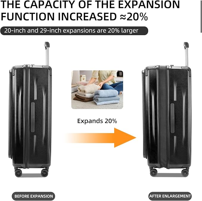 Premium Carry On Luggage, 20Inch&29 Inch Top Opening Airline Approved ABS+PC - Image 4