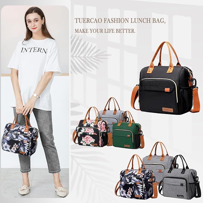 Hibiscus Lunch Box for Women Adult Insulated Lunch Bag Ladies Lunch Tote Bag - Image 8