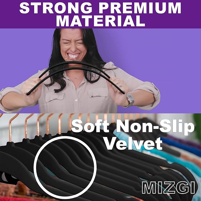 MIZGI Premium Velvet Hangers Heavy Duty - Image 2