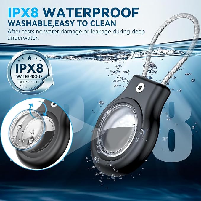 Waterproof Airtag Holder, 4 Pack Airtag Keychain - Image 2