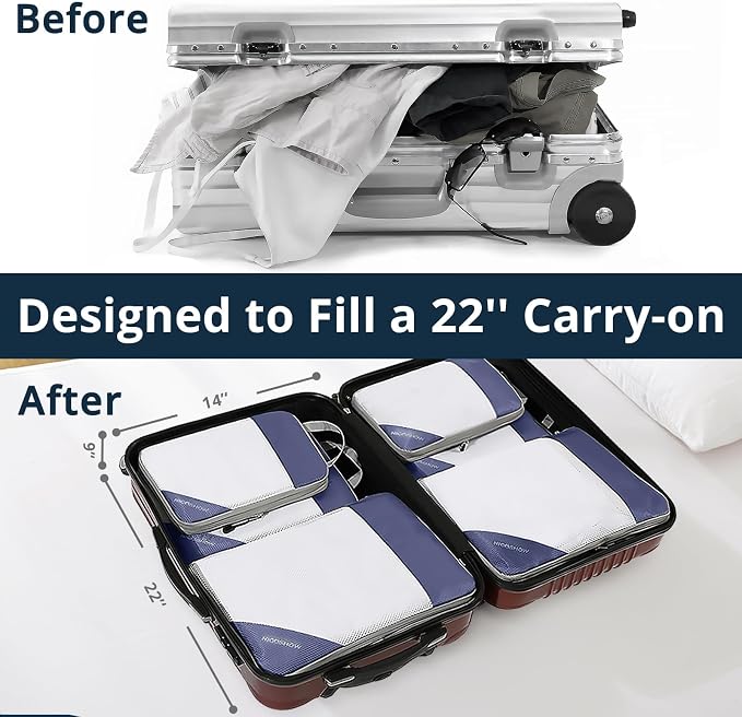 Compression Packing Cubes 3 Set, Compressible Space-Saving Packing Cubes - Image 6