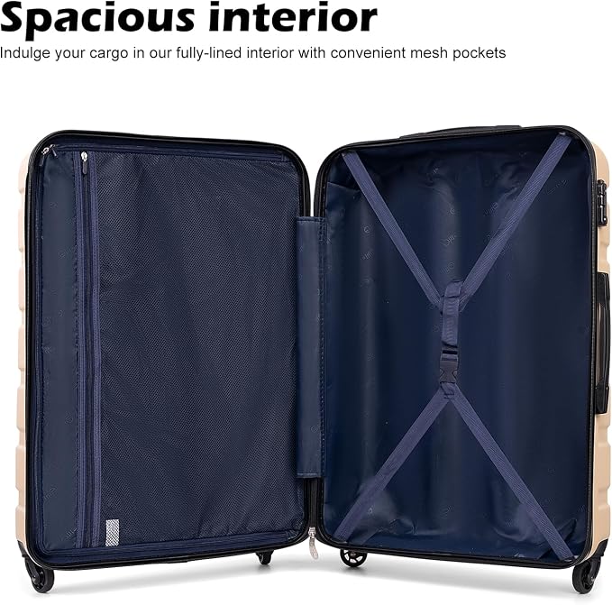 Coolife Luggage 3 Piece Set Suitcase Spinner Hardshell Lightweight TSA Lock - Image 5