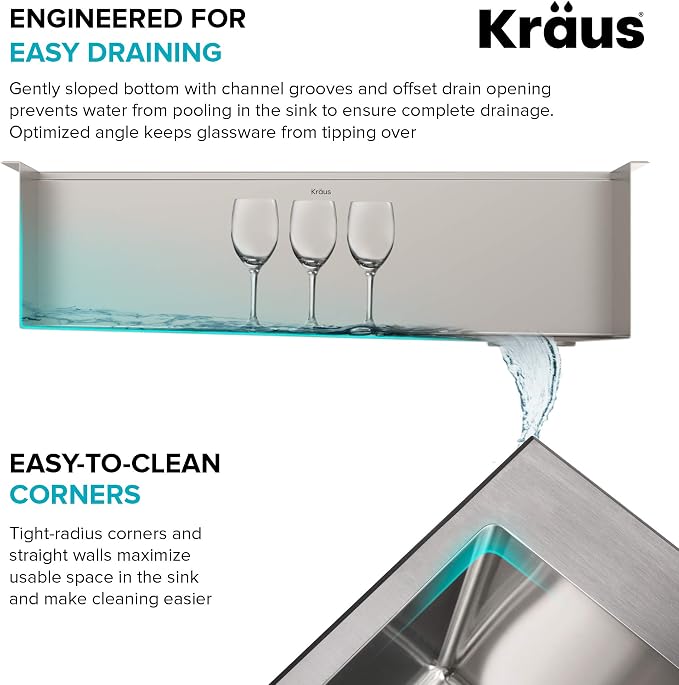 Kraus KWU110-32-100-100MB, Kore Workstation 32-inch Undermount 16 Gauge Single - Image 3