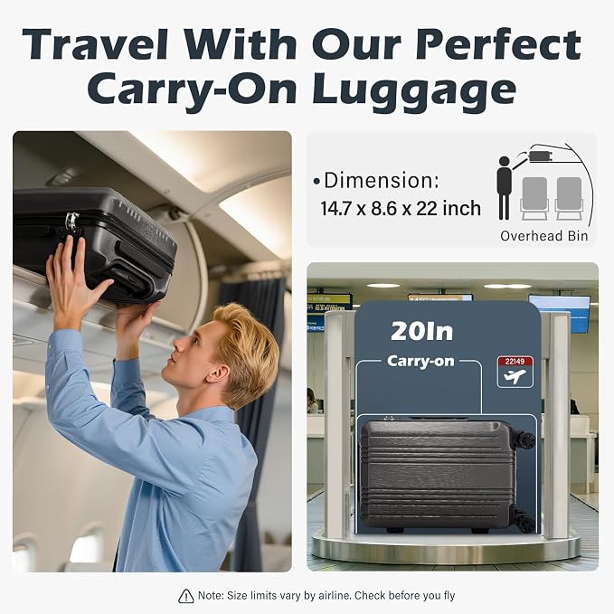 Coolife Luggage PC+ABS Hardshell Suitcase - Image 2