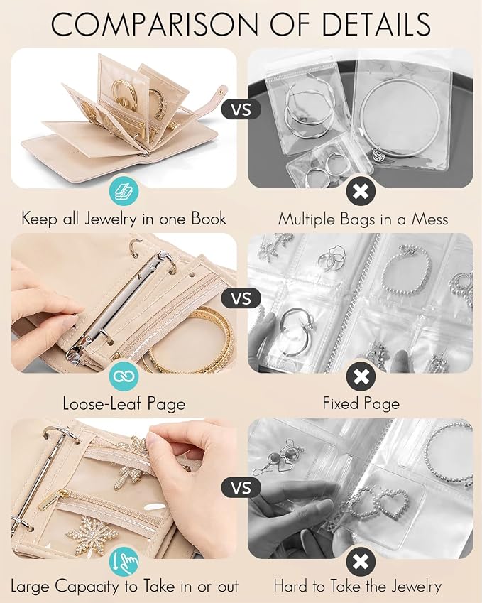 Vlando Travel Jewelry Organizer Case, Gifts - Image 3